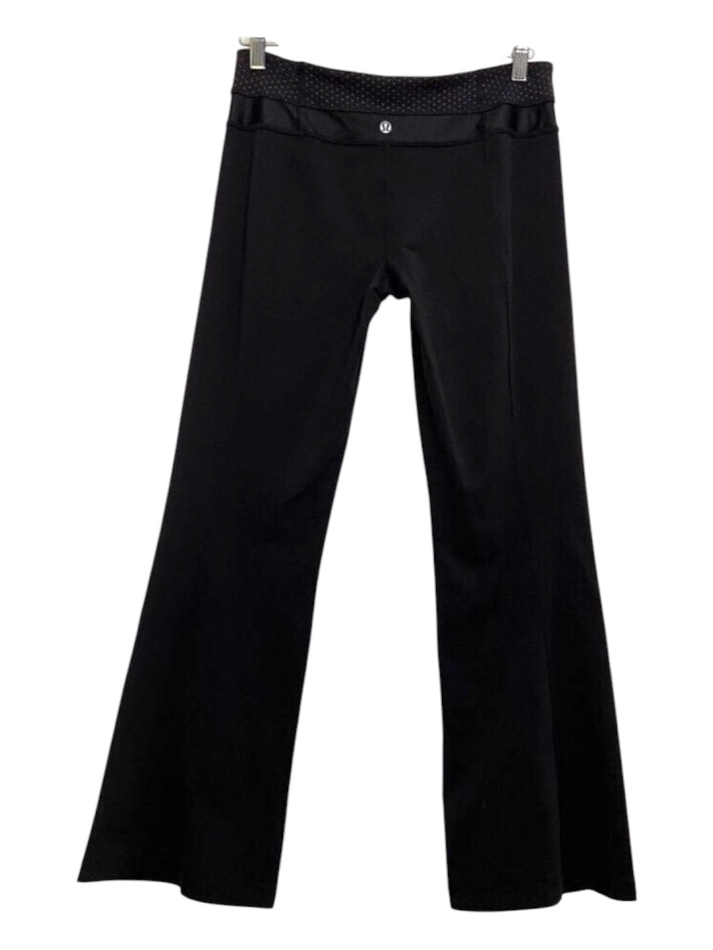 Lululemon black trousers track pants joggers wide legs hidden pocket size 8